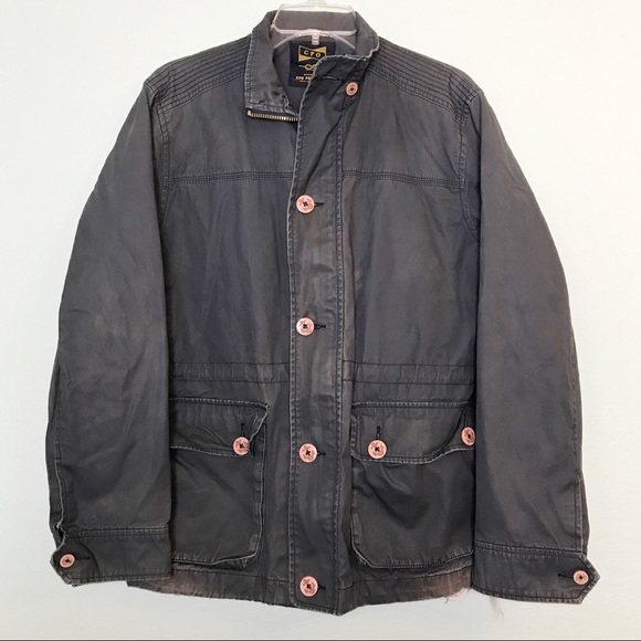 URBAN OUTFITTERS CPO Navy Military Raincoat Jacket - Picture 1 of 11
